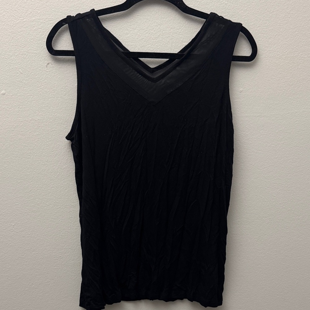 Tahari Black V-Neck Tank Top